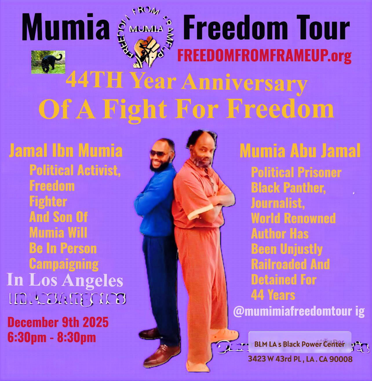 Mumia Freedom Tour in L.A. Dec. 9, 2025