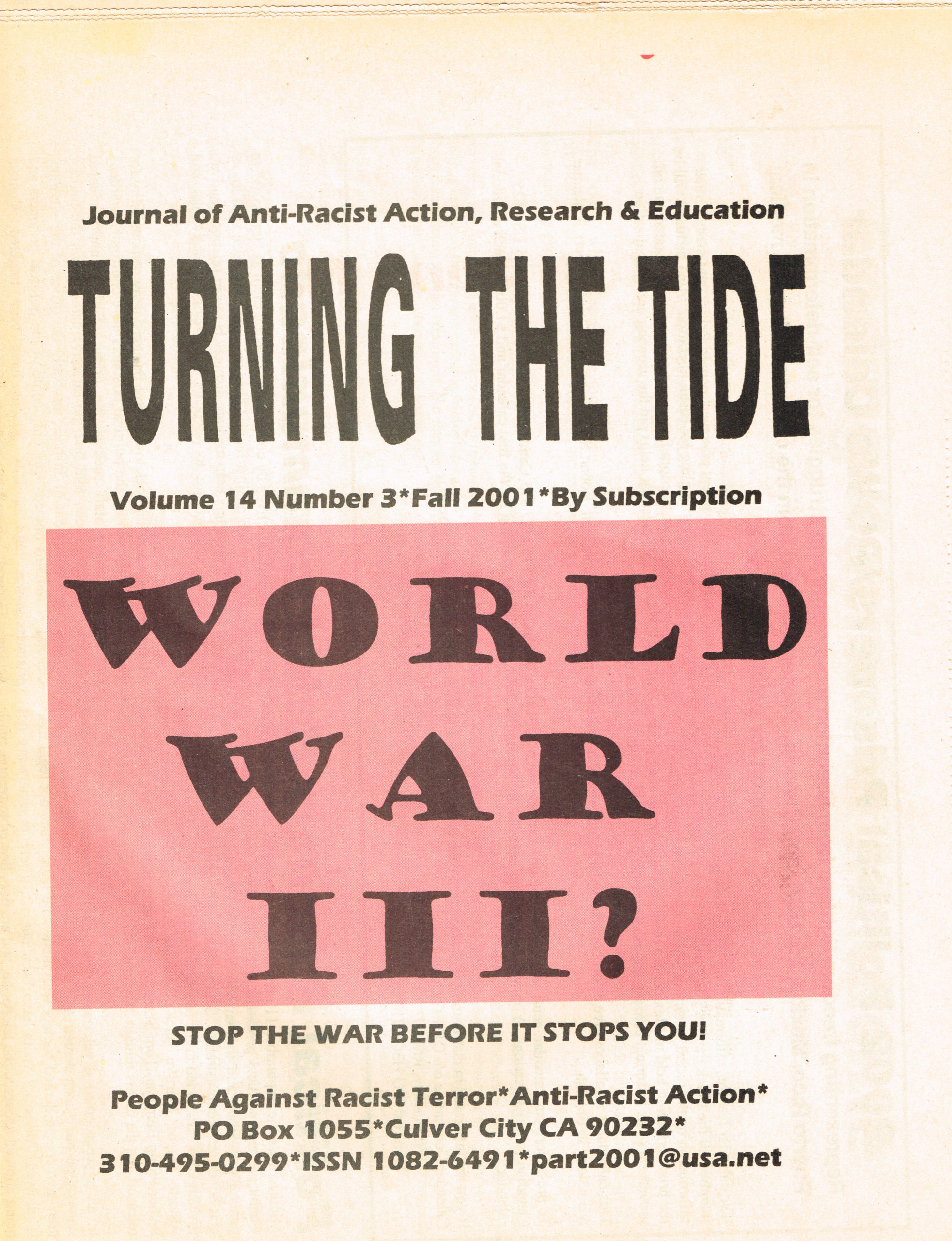 TTT, Volume 14, #3 Fall 2001